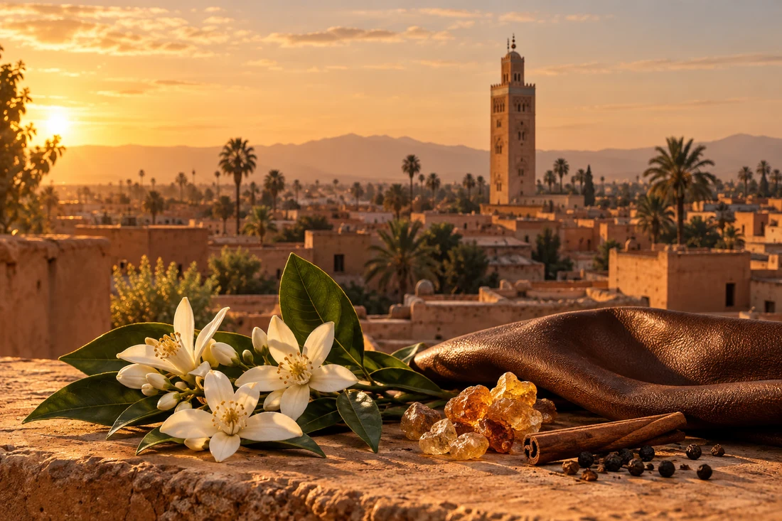 Fleur d’oranger, cuir et épices devant Marrakech